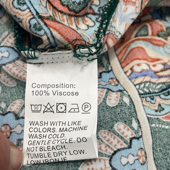 Boho Maxi Dress Faux Wrap Side Slits V Neck Short Flutter Sleeves Like New Small - Picture 11 of 17